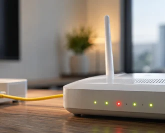 LOS Light on a Wi-Fi Router Banner